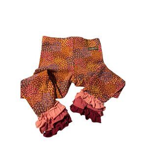 Matilda Jane Red Floral Ruffle Leggings Size 4 (Toddler Girl)